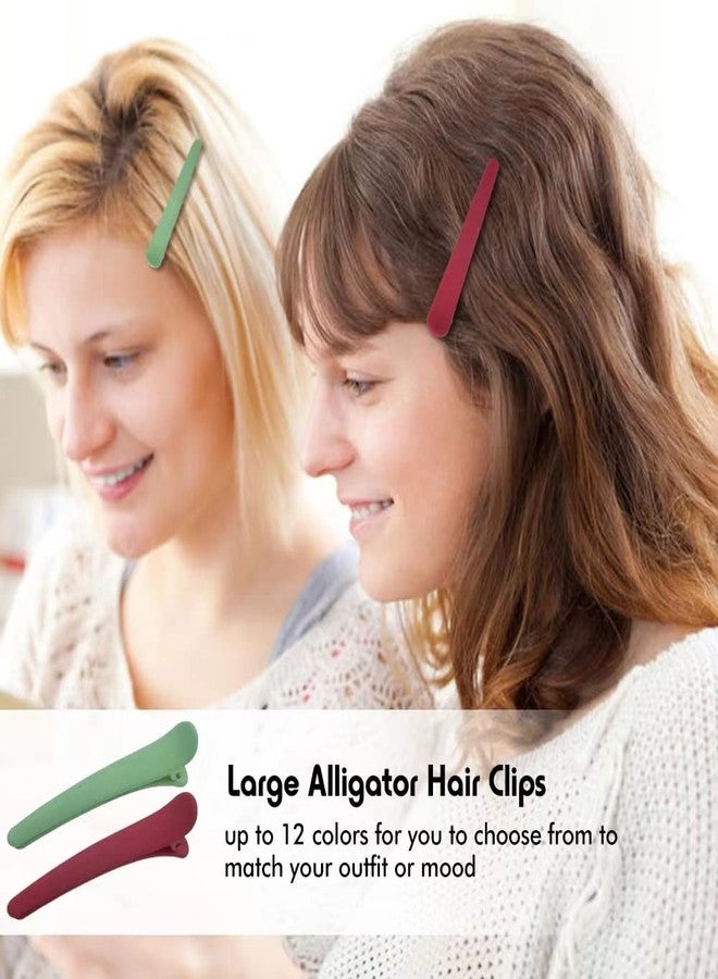 Dizila 24 Pack/12 Pairs 3" Plastic Matte Hair Clips for Styling Sectioning Salon Duckbill Alligator Hair Clips Non-Slip Hair Pins Barrettes Accessories for Women Girls Thin Thick - Image 4